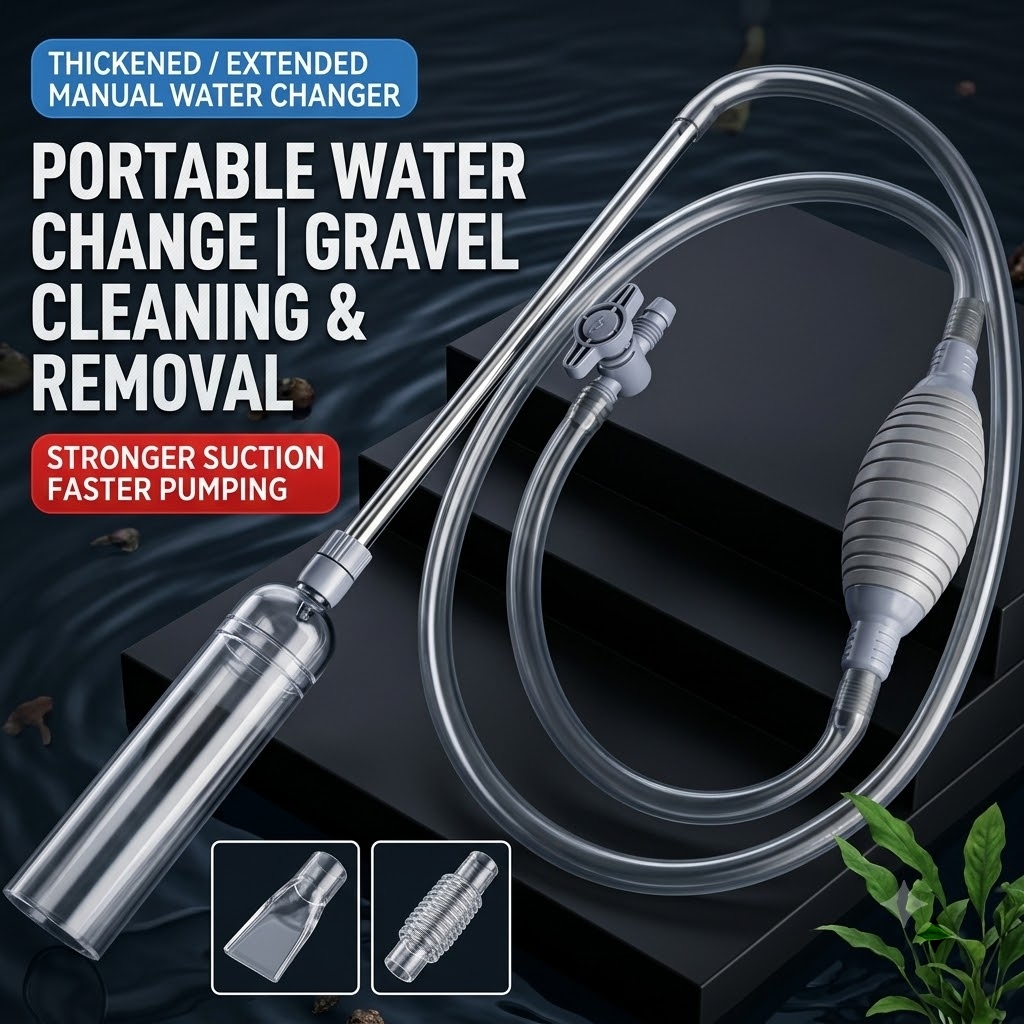 Marine Aquarium Water Change - Сифон для аквариума, ручной очиститель грунта,