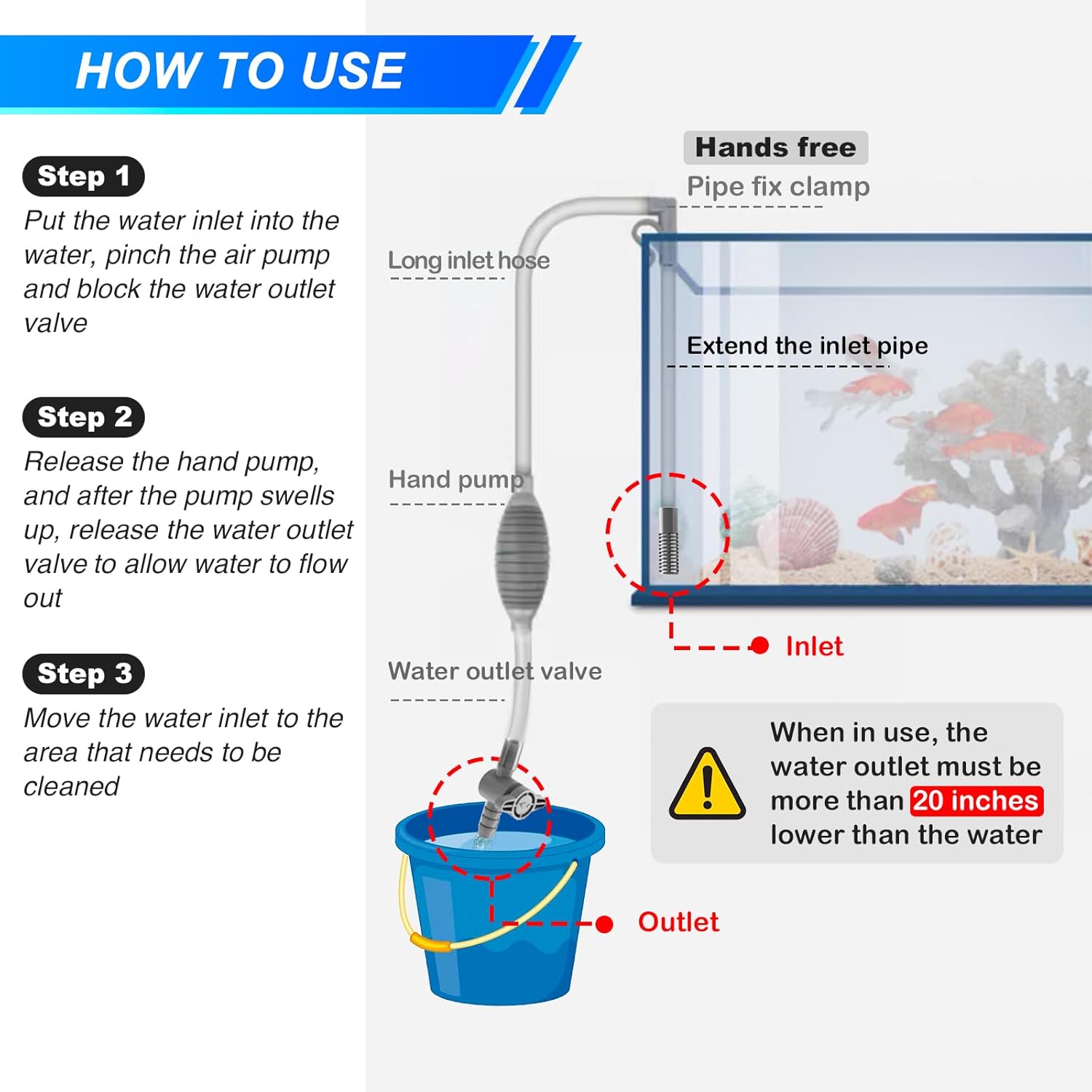 Большой аквариумный сифон, вак – обзор и цена Marine Aquarium Water Change
